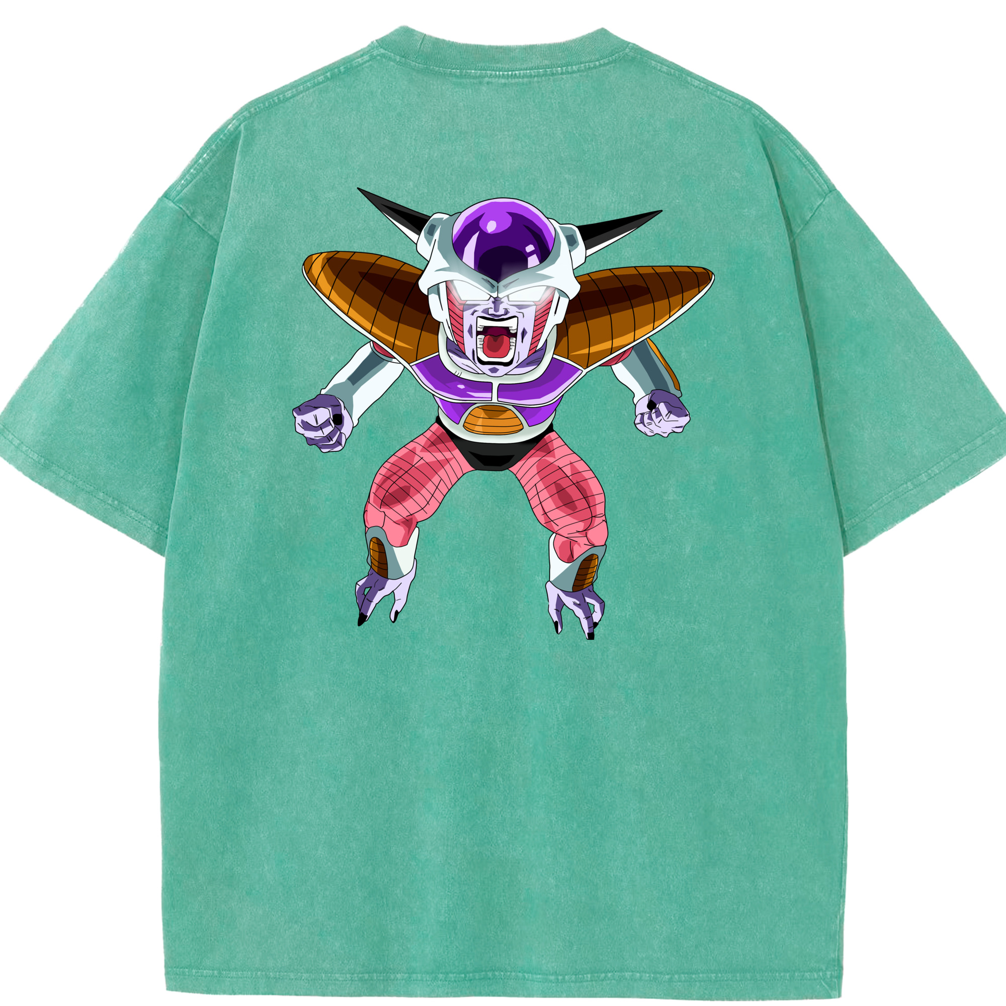 （画像用） ドラゴンボール フリーザ DRAGON BALL Frieza 綿100% ヴィンテージ風 半袖Tシャツ（背面プリント）